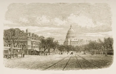 Le bâtiment du Capitole, Washington DC, c.1880